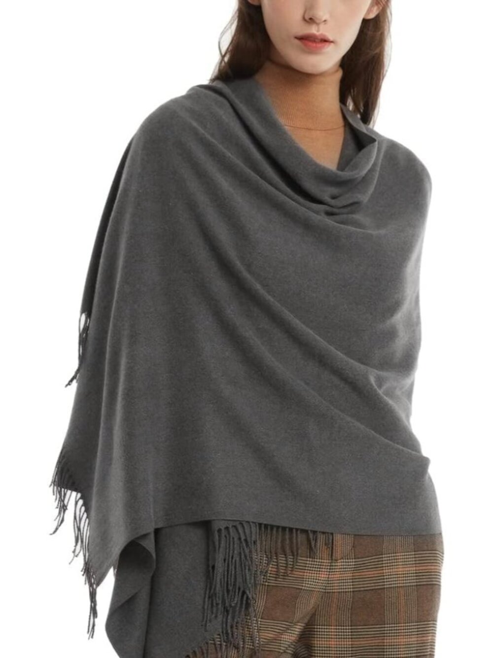 〽️Women's Grey Evening Dresses Blanket Imported Pashmina Shawl Scarves